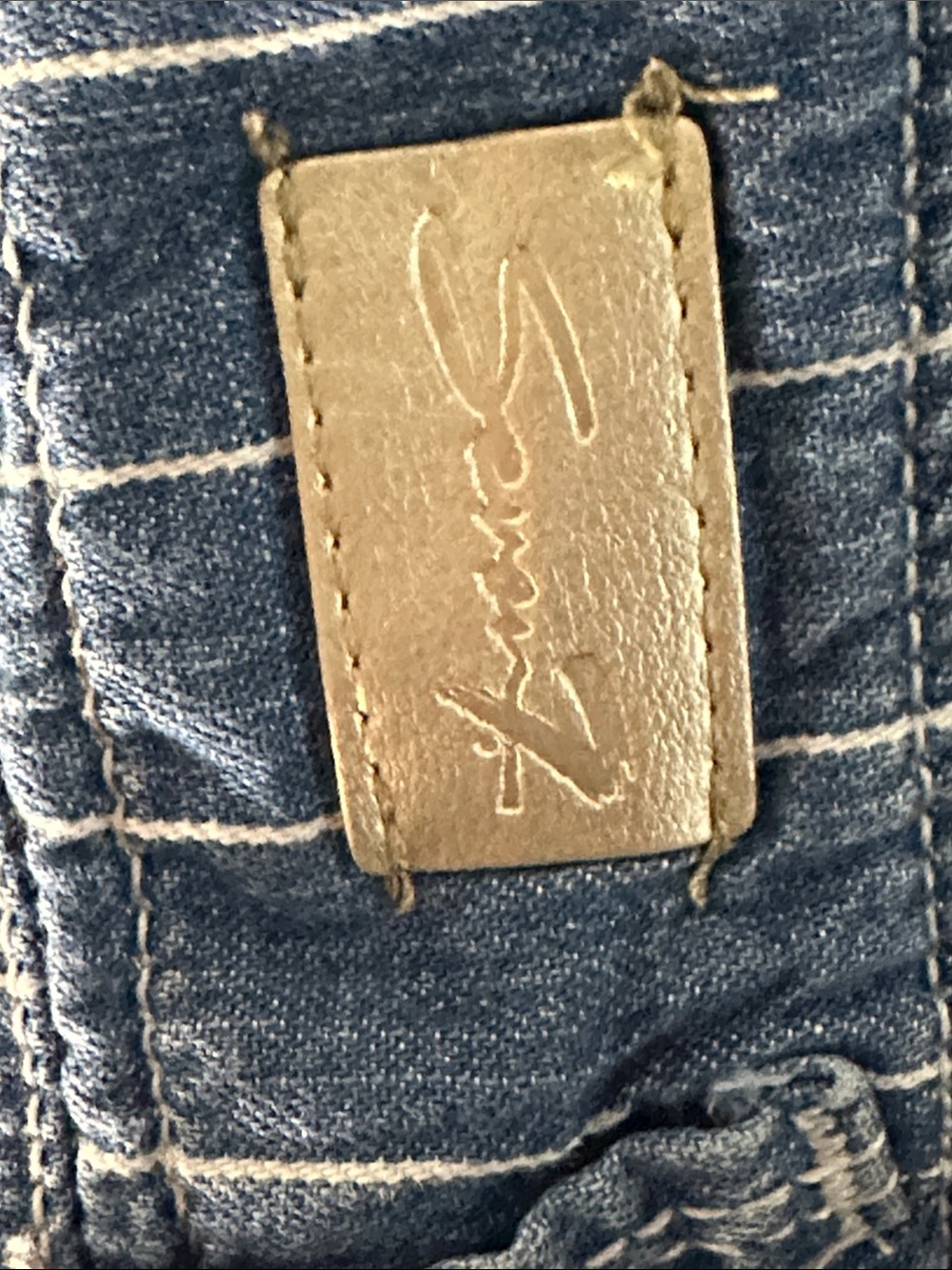 Seven Jeans Blue Pinstripe Wide-Leg Pants - Picture 8 of 10